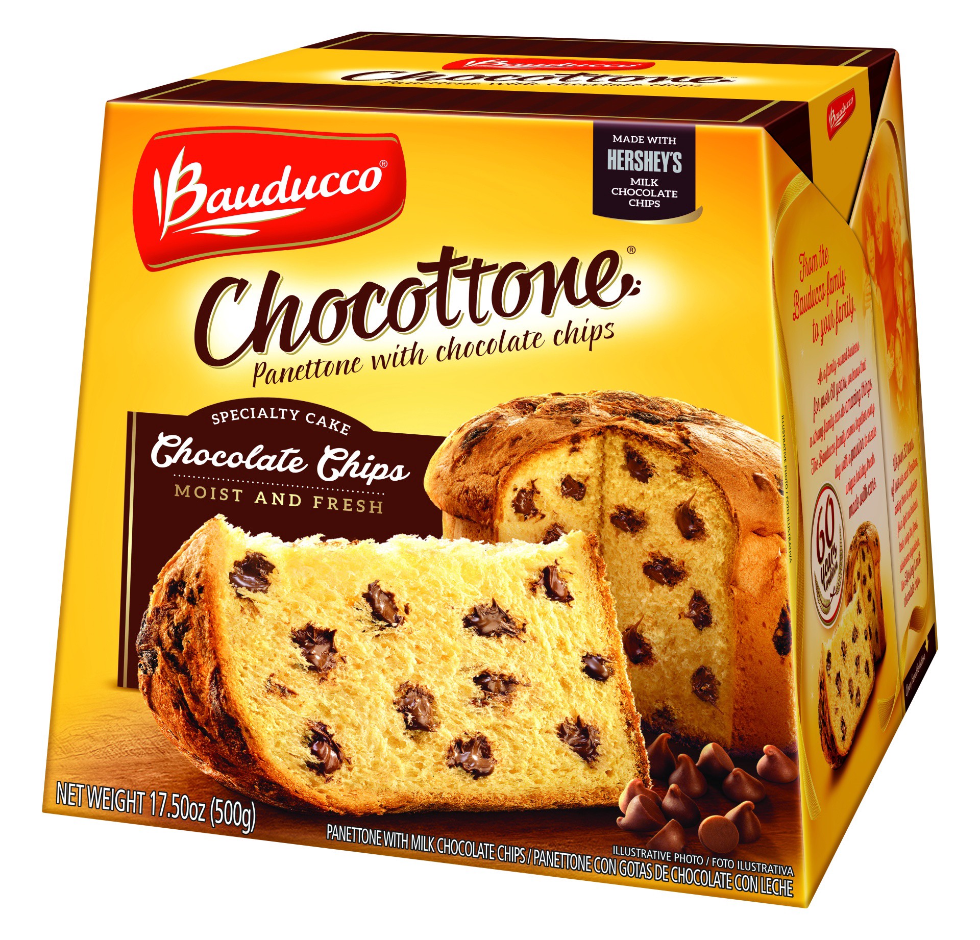 slide 1 of 1, Bauducco Panettone Made With Hershey's Milk Chocolate Chips, 17.5 oz