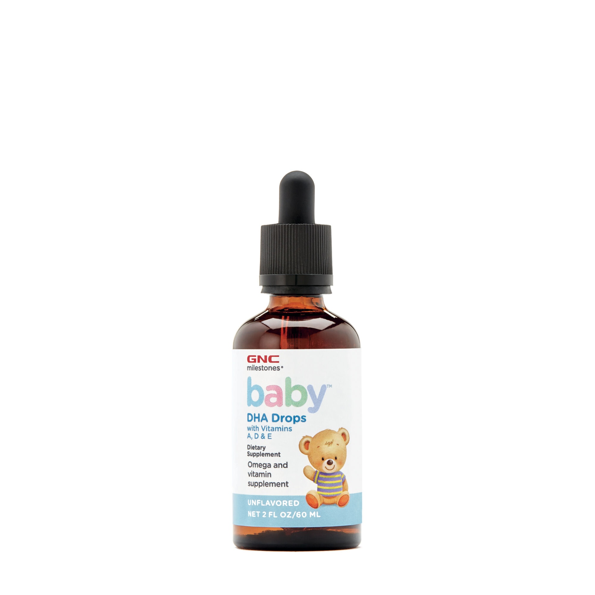 slide 1 of 1, GNC milestones baby DHA Drops with Vitamins A, D and E, 2 fl oz