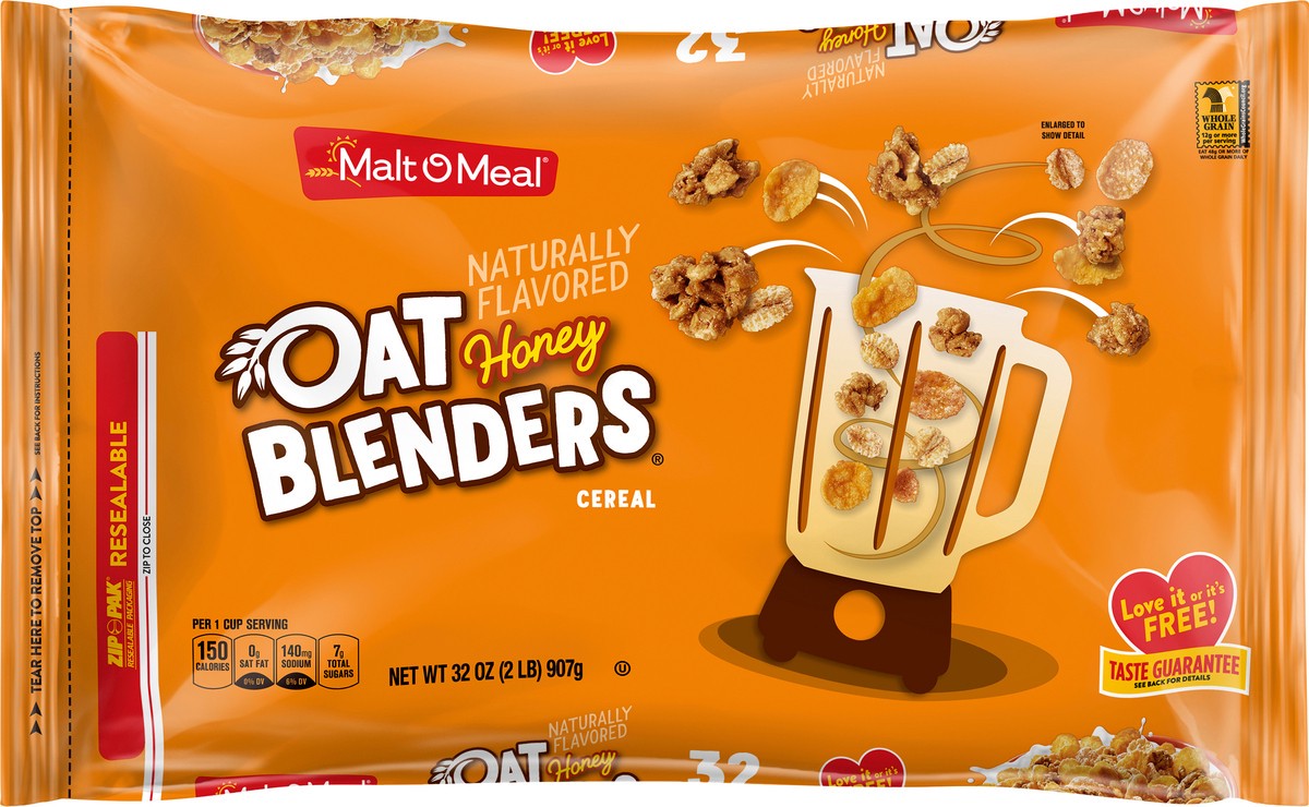 slide 1 of 7, Malt-O-Meal Oat Blenders Honey Cereal 32 oz, 32 oz