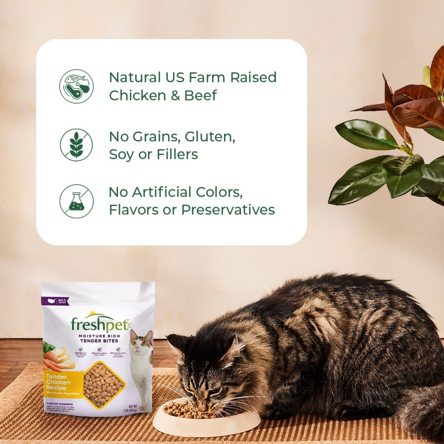 slide 7 of 7, Freshpet Select Moisture Rich Tender Bites Tender Chicken Recipe Cat Food 1 lb, 1 lb