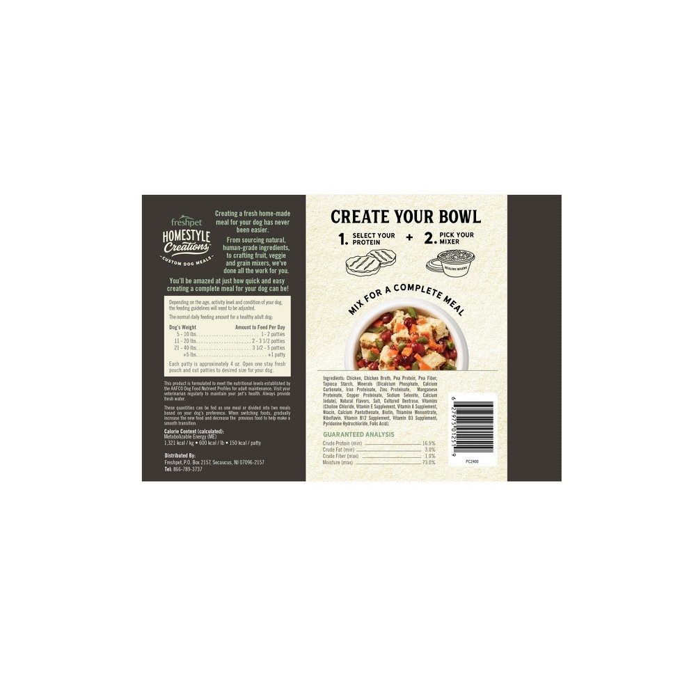 slide 2 of 2, Freshpet Homestyle Creations Natural Chicken Recipe Dog Food, 4 ct