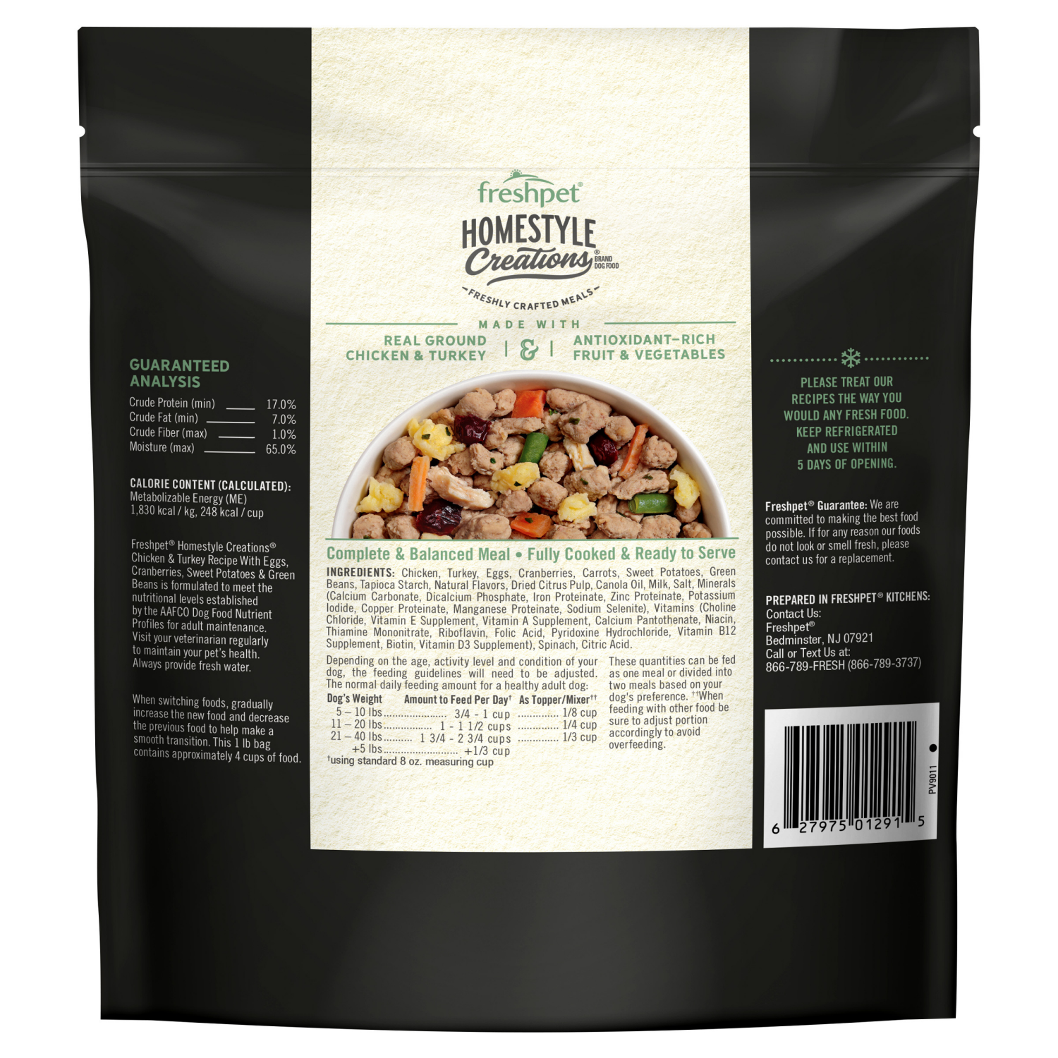slide 5 of 7, Freshpet Homestyle creations Bag-Chicken & Turkey with Veggies, 1 lb