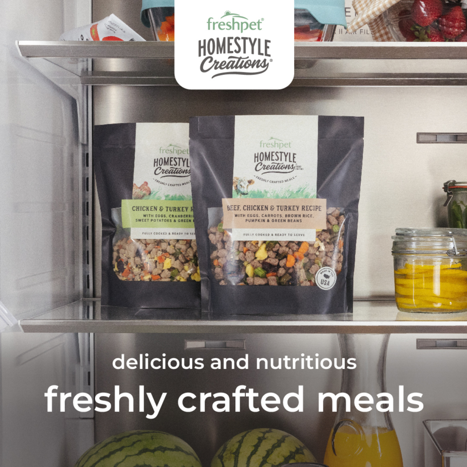 slide 6 of 7, Freshpet Homestyle creations Bag-Chicken & Turkey with Veggies, 1 lb