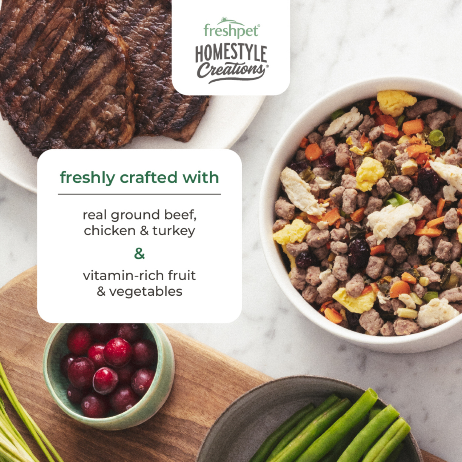 slide 4 of 8, Freshpet Homestyle Creations Beef, Chicken & Turkey Recipe Dog Food 1 lb, 1 lb