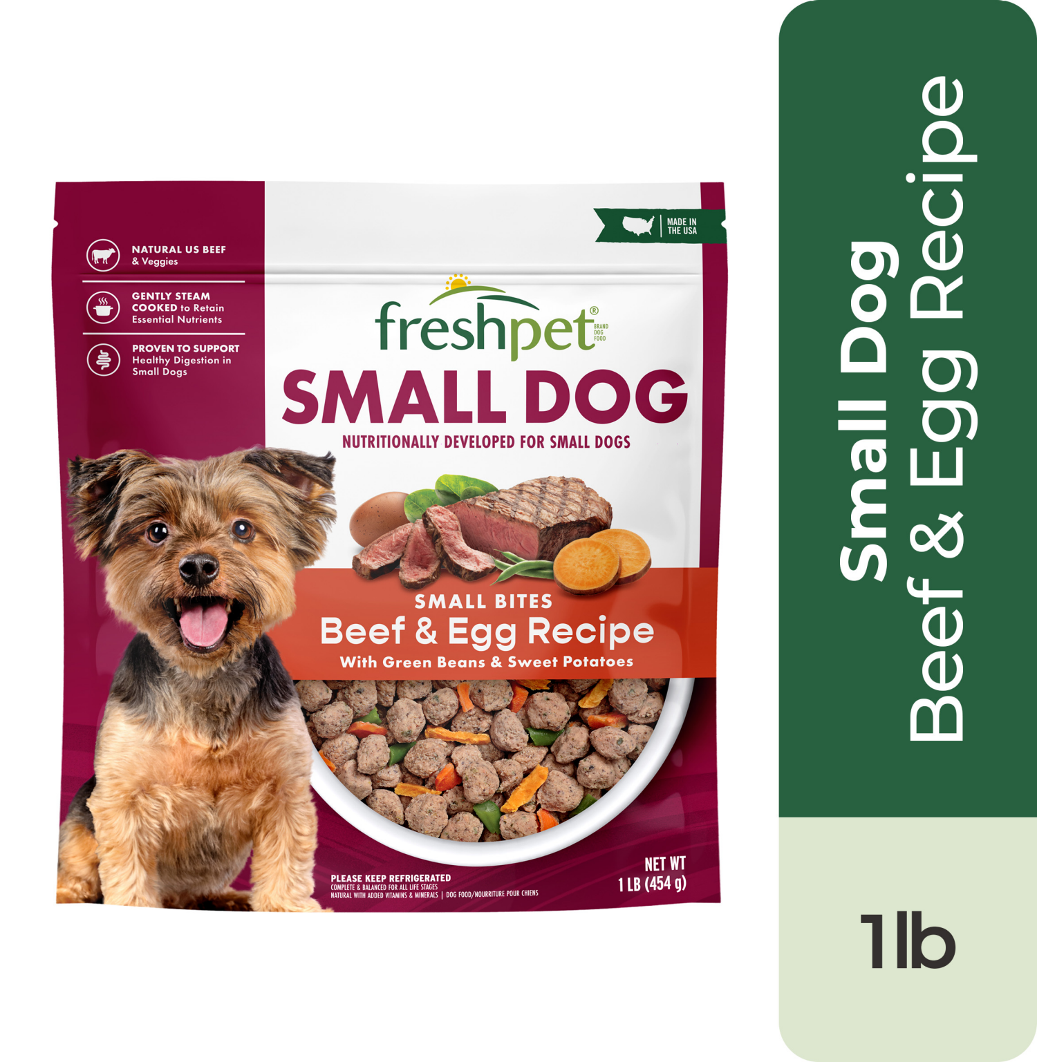 slide 1 of 8, Freshpet Select Small Dog Beef Roasted Meals, 1 lb