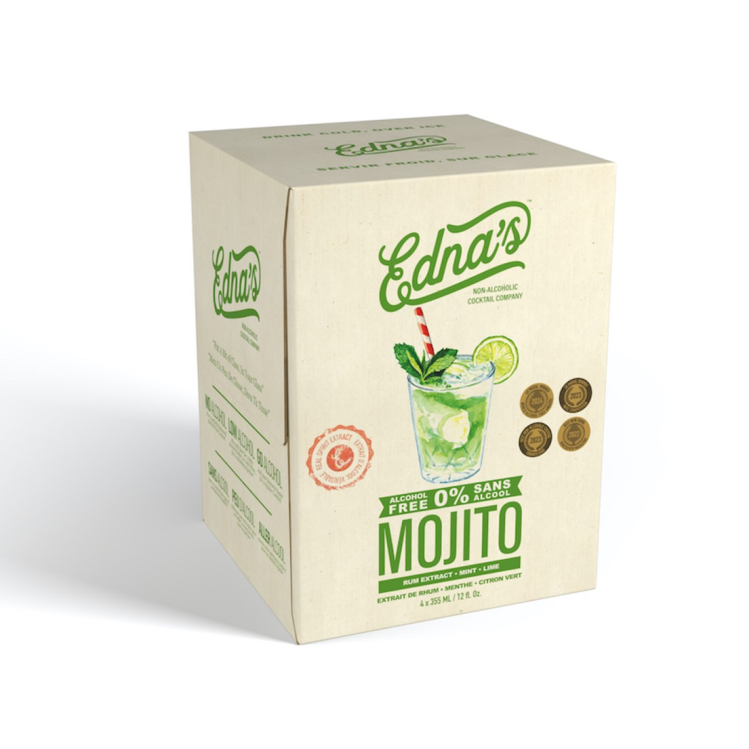 slide 1 of 2, Ednas Cocktails Edna's Non-Alcoholic Mojito - 4pk/12 fl oz Cans, 4 ct; 12 fl oz