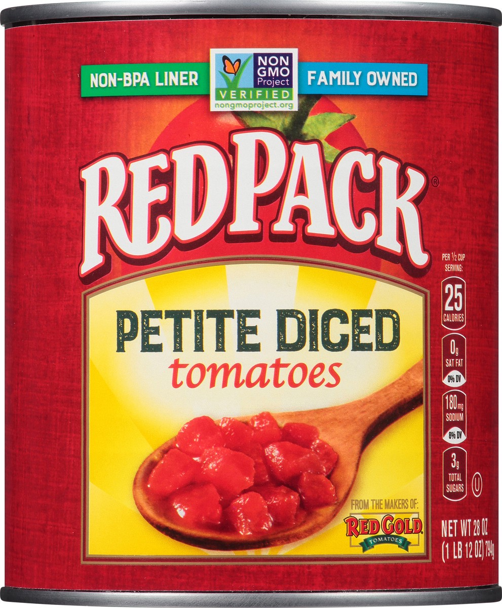 slide 12 of 12, Redpack Tomatoes, Petite Diced, 28 oz