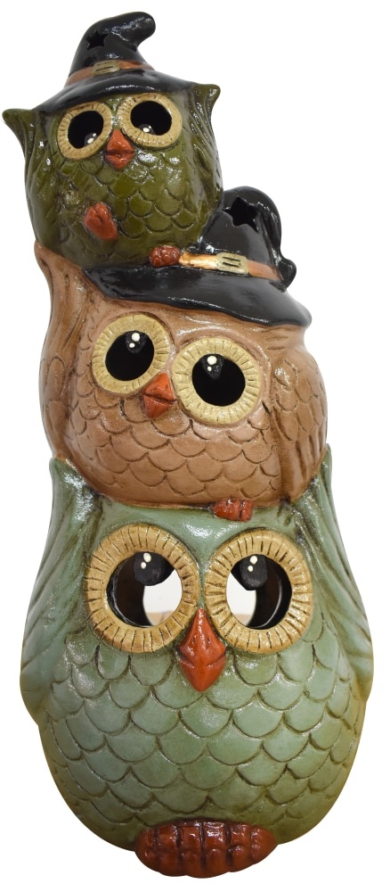 slide 1 of 1, Earth Accents Triple Stack Owl Statue, 1 ct