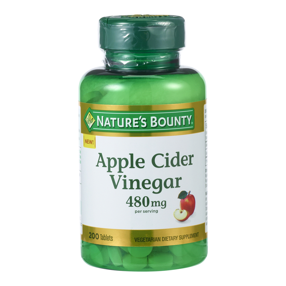 slide 1 of 9, Nature'S Bounty Apple Cider Vinegar Tablets, 480 mg, 200 tablets