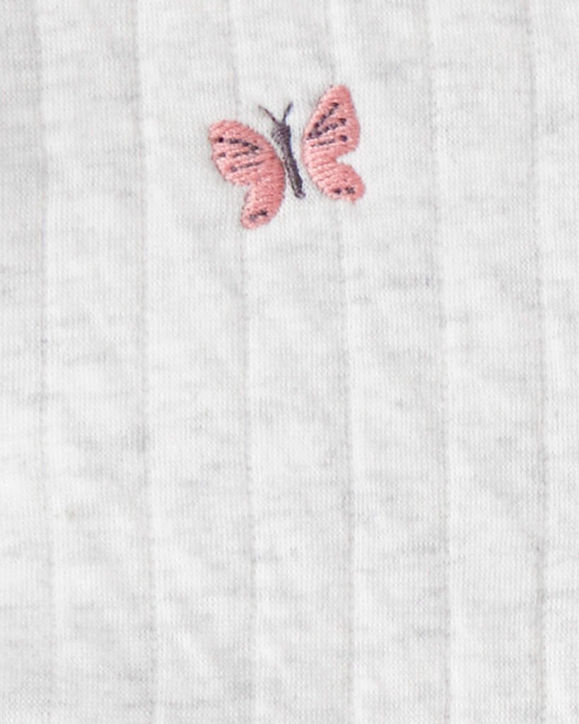 slide 3 of 4, Carter's Baby Girl 3-Piece Butterfly Vest Outfit Set - Green Green 6M, 3 pc