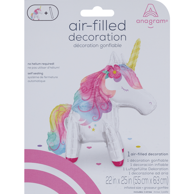 slide 1 of 1, Rainbow Balloons Sitter Enchntd Unicorn, 25 in 1 ct