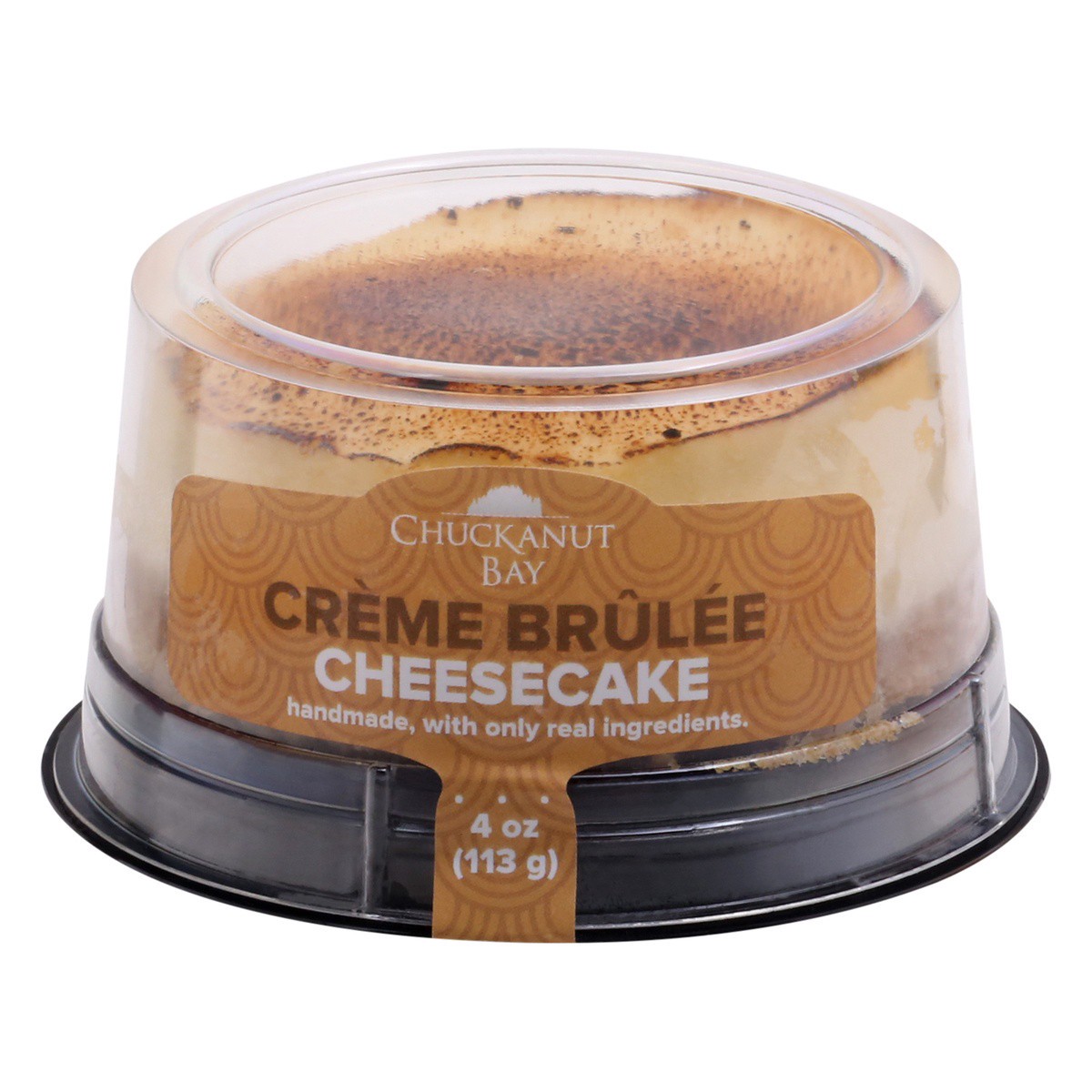 slide 1 of 9, Chuckanut Bay Creme Brulee Cheesecake 4 oz, 4 oz