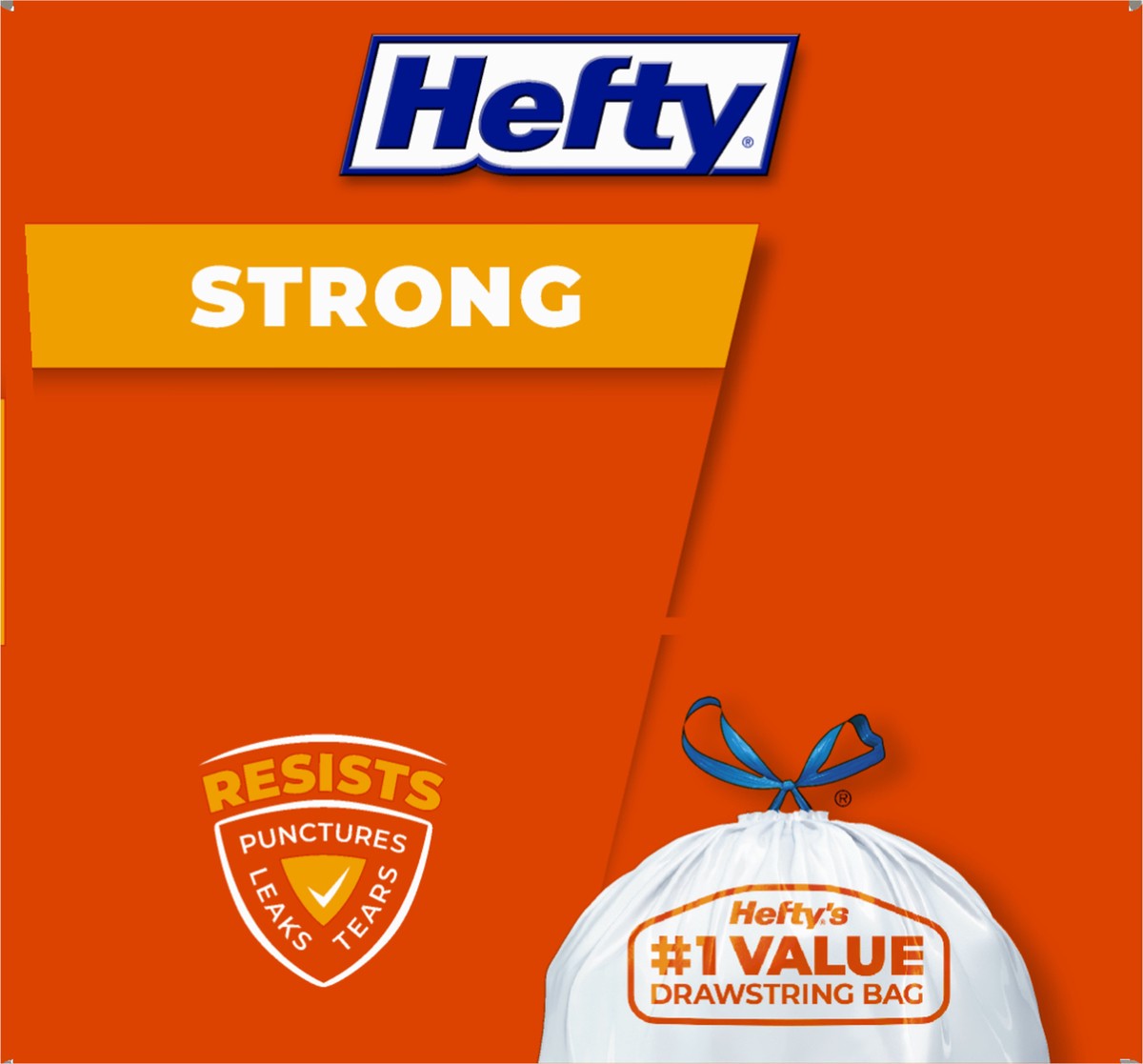 slide 3 of 14, Hefty 13 Gallon Strong Drawstrings Tall Kitchen Bags 45 ea, 45 ct; 13 gal