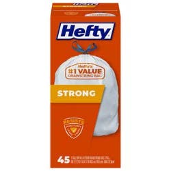 Hefty 13 Gallon Strong Drawstrings Tall Kitchen Bags 45 ea