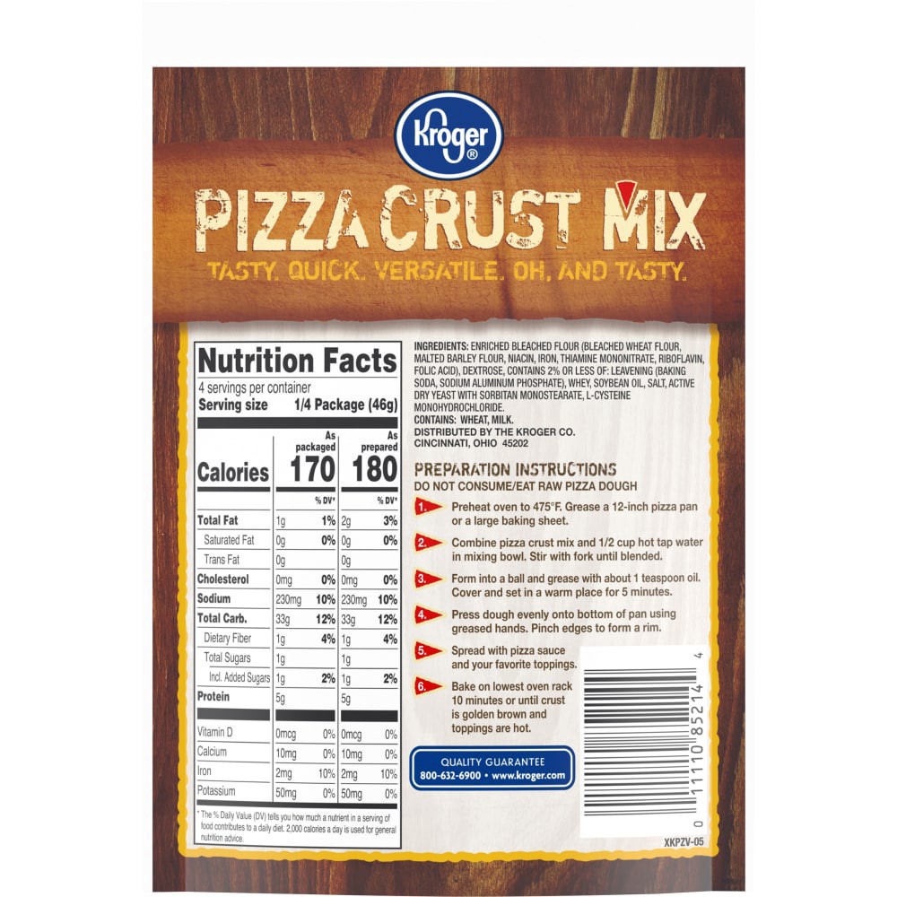 slide 2 of 2, Kroger Pizza Crust Traditional Style Mix, 6.5 oz