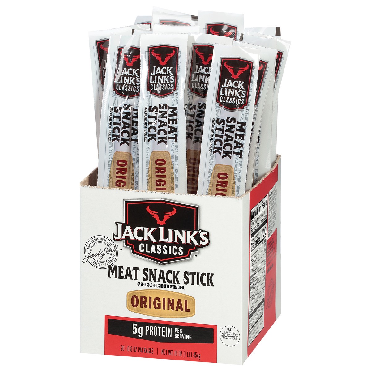 slide 3 of 12, Jack Link's Classics Original Beef and Pork Stick, 0.80 ounce, pack of 20, 0.80 oz