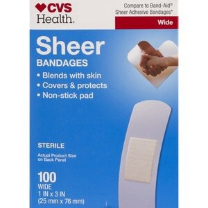 slide 1 of 1, Cvs Health Sheer Bandages, One Size, 100 Ct, 1 ct
