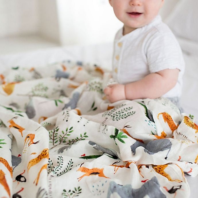 slide 3 of 9, Loulou Lollipop Safari Jungle Muslin Swaddle Blanket, 1 ct