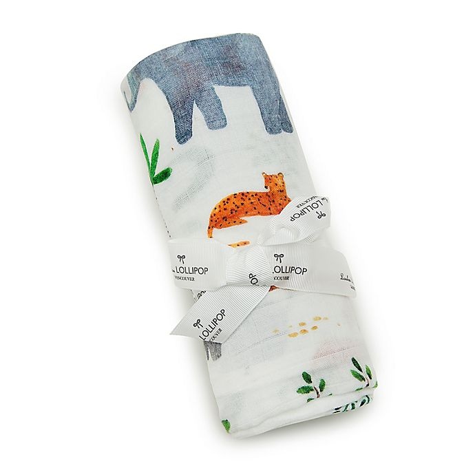 slide 1 of 9, Loulou Lollipop Safari Jungle Muslin Swaddle Blanket, 1 ct