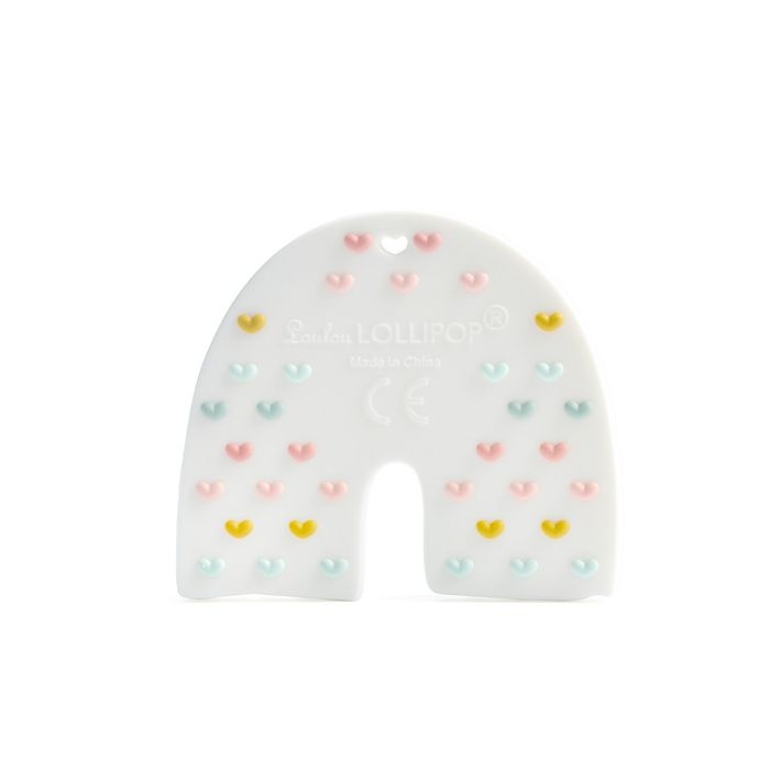 slide 2 of 2, Loulou Lollipop Silicone Rainbow Teether - Pastel, 1 ct