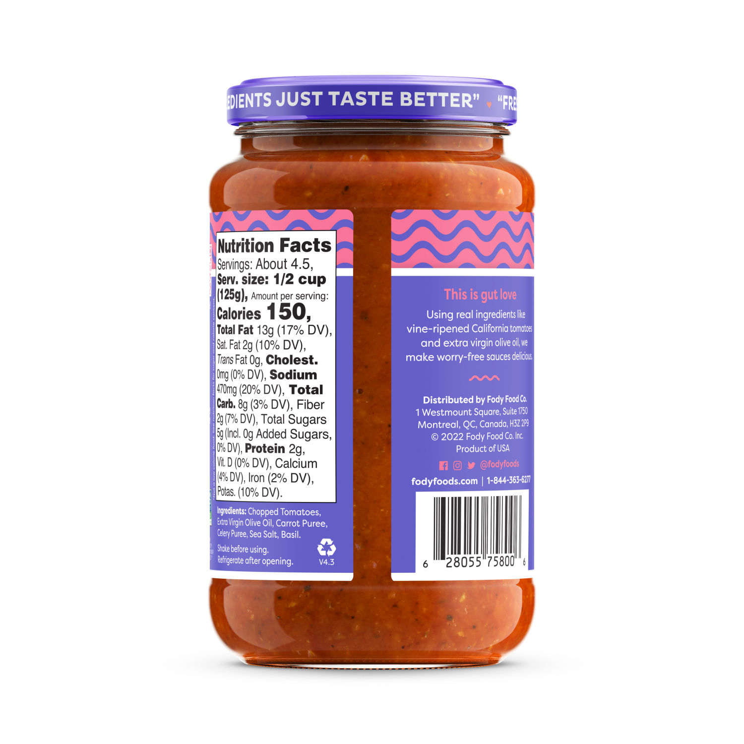 slide 2 of 3, Fody Marinara Pasta Sauce, 19.4 oz
