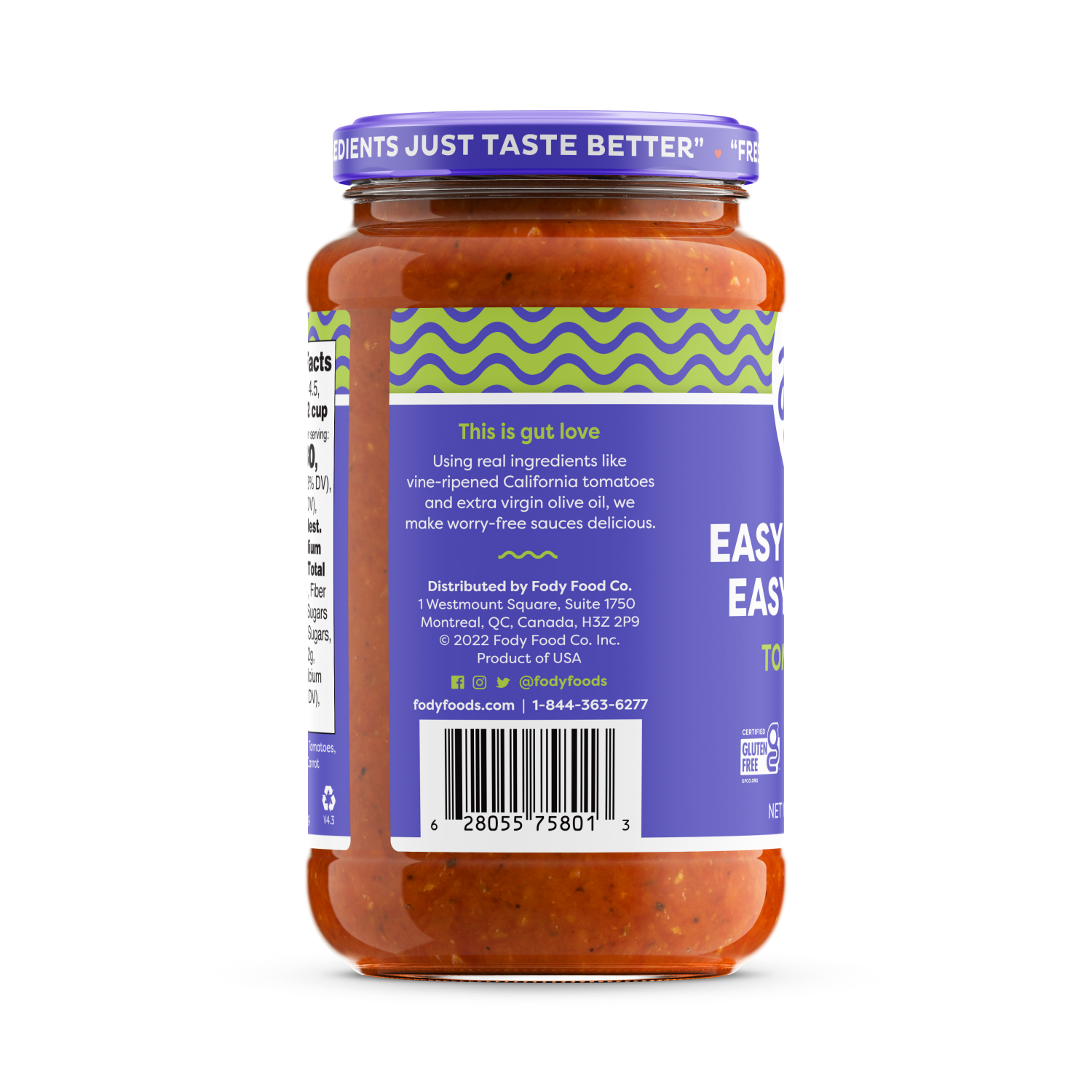 slide 3 of 3, Fody Tomato Basil Sensitive Pasta Sauce 19.4 oz, 19.4 oz
