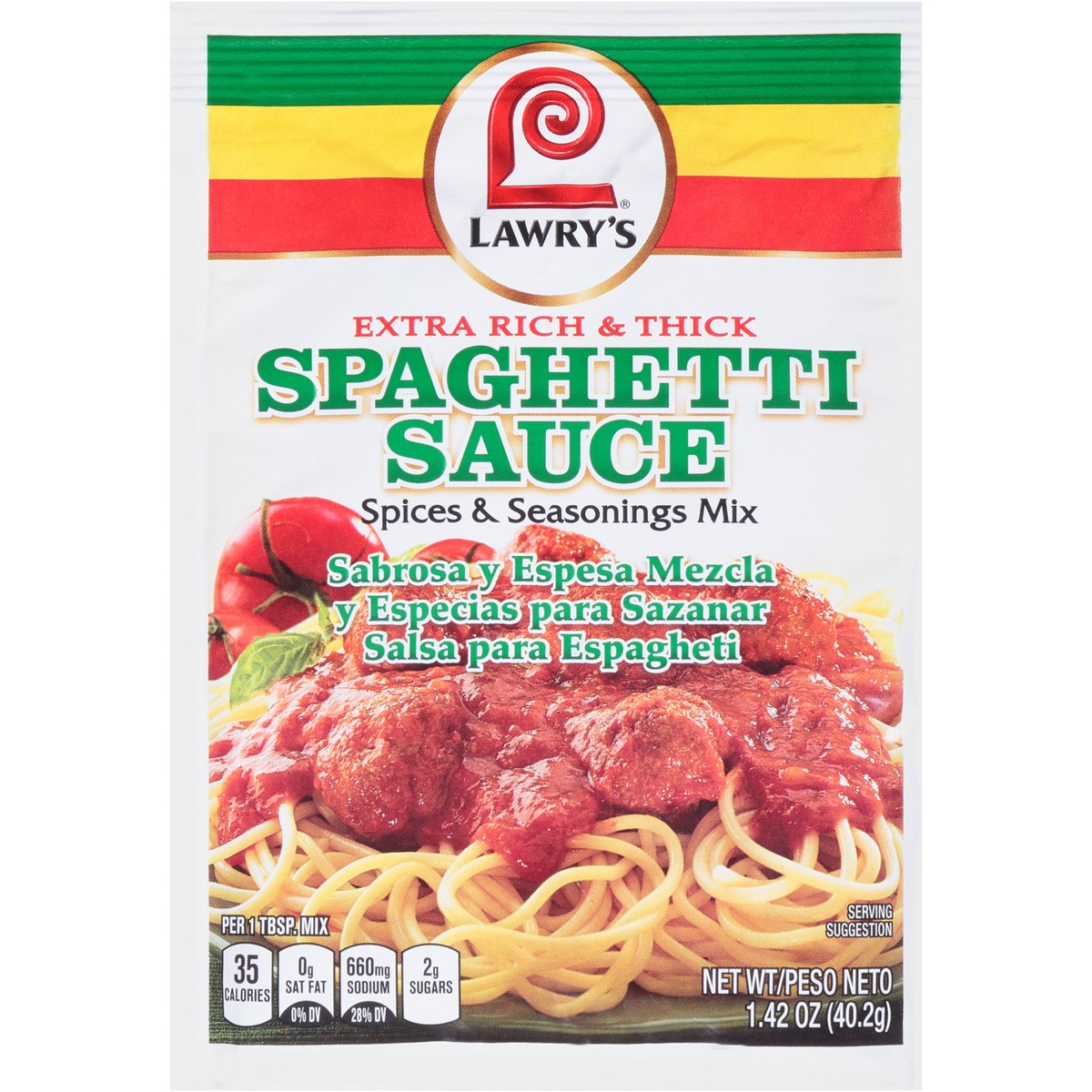 slide 1 of 11, Lawry's Extra Rich & Thick Spaghetti Mix, 1.42 oz
