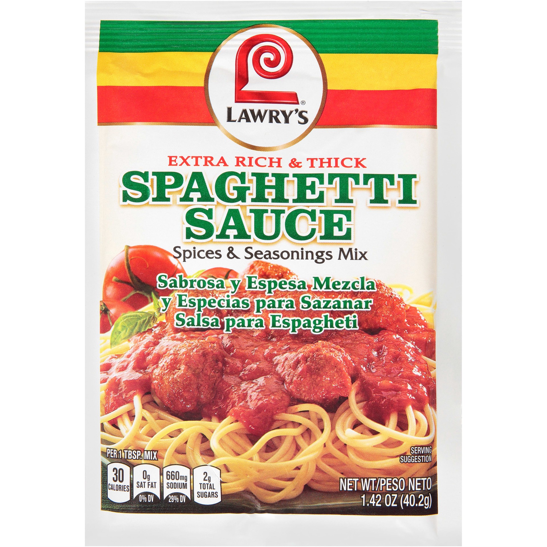 slide 1 of 11, Lawry's Extra Rich & Thick Spaghetti Mix, 1.42 oz, 1.42 oz