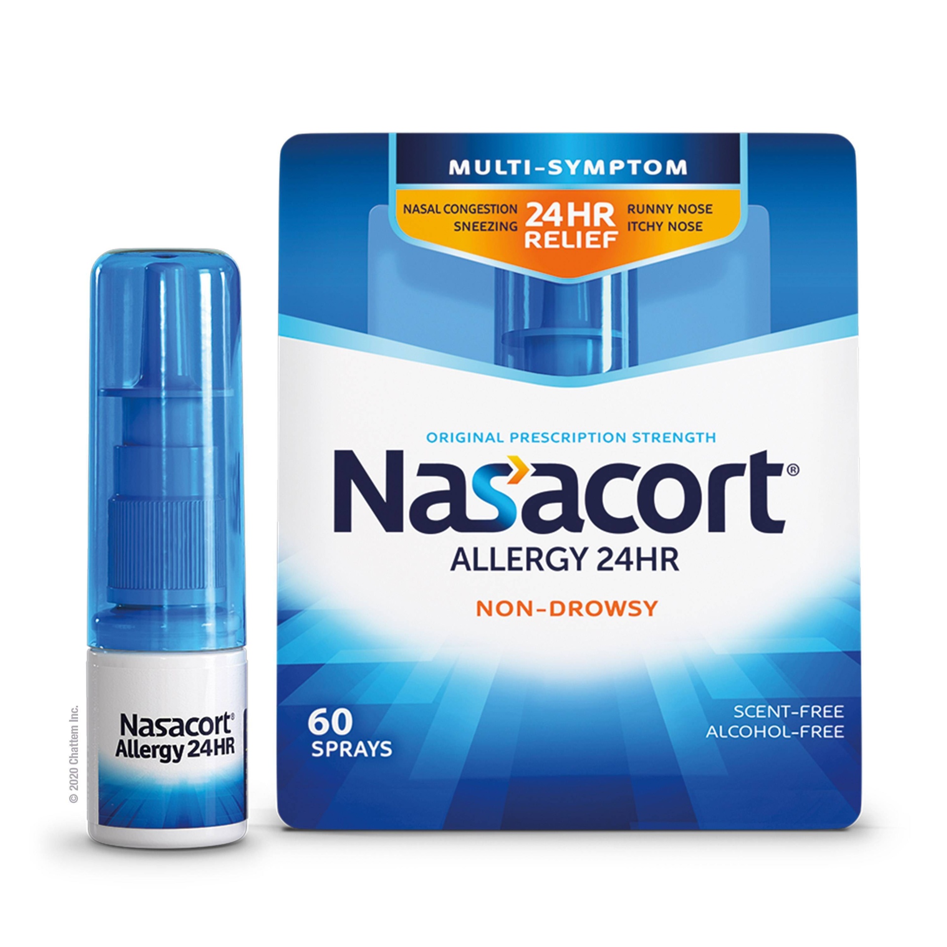 slide 1 of 3, Nasacort Allergy Relief Spray - Triamcinolone Acetonide - 0.37 fl oz, 0.37 fl oz