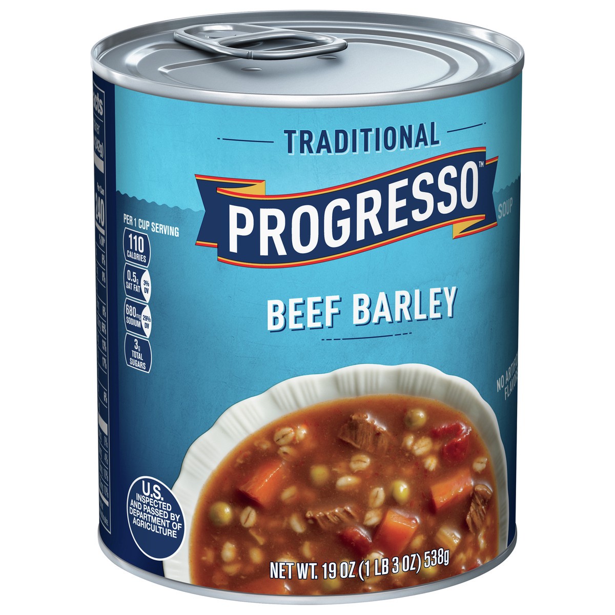 slide 3 of 9, Progresso Traditional, Ready to Serve Beef Barley Soup, 19 oz., 19 oz
