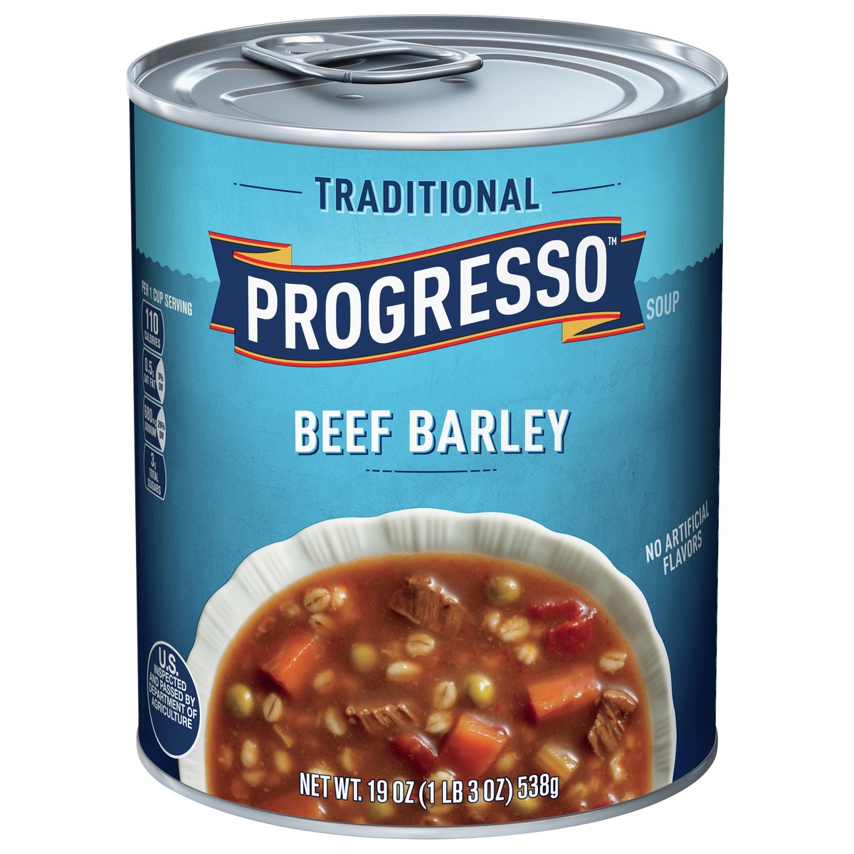 slide 1 of 9, Progresso Traditional, Ready to Serve Beef Barley Soup, 19 oz., 19 oz