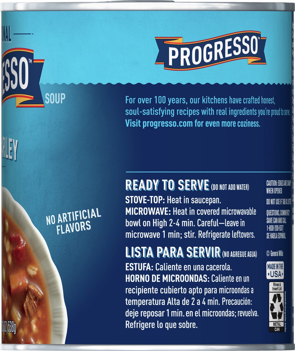 slide 8 of 9, Progresso Traditional, Ready to Serve Beef Barley Soup, 19 oz., 19 oz