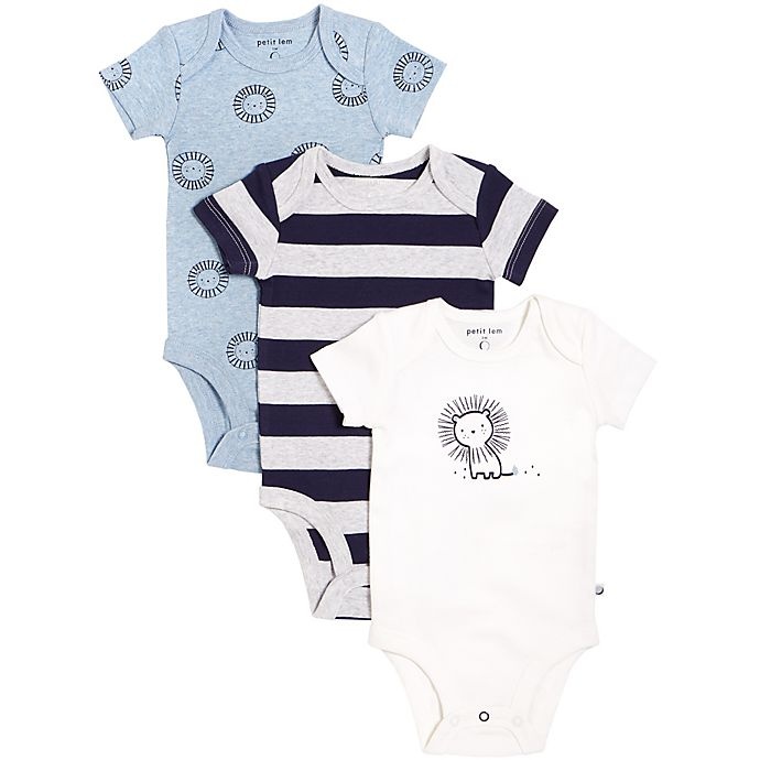 slide 1 of 1, Petit Lem Bodysuit 6 Months Lions, 3 ct