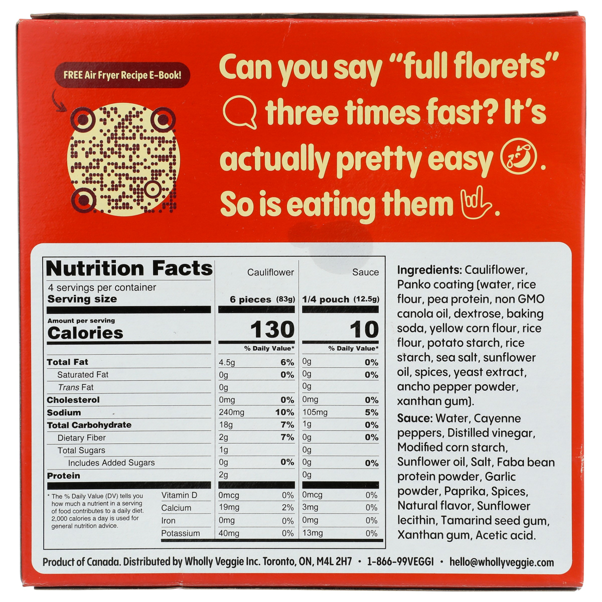 slide 2 of 2, Wholly Veggie! Buffalo Cauliflower Wings 13.2 oz, 13.3 oz