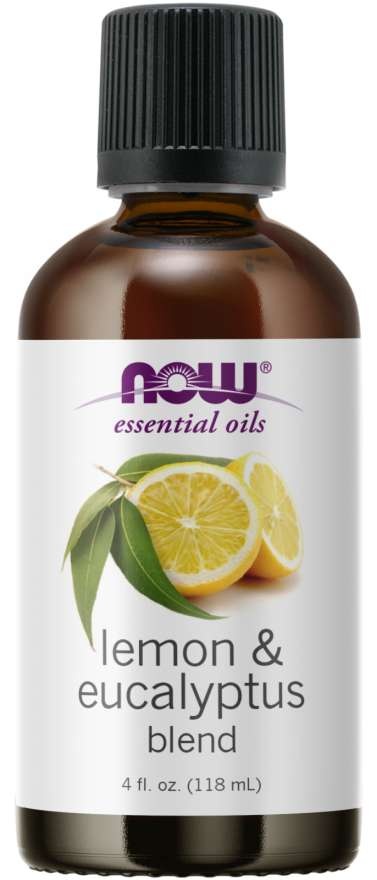 slide 1 of 1, NOW Essential Oils, Lemon & Eucalyptus Oil Blend, Invigorating Aromatherapy Scent, Blend of Pure Lemon Oil and Pure Eucalyptus Oil, Vegan, 0.46 fl oz