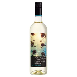 California Dream Pinot Grigio, 750mL White Wine Bottle