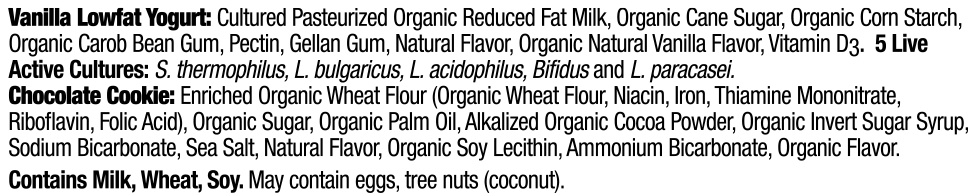 slide 8 of 8, Stonyfield Organic Vanilla Yogurt & Chocolate Cookies Snack Pack, 2.4 oz