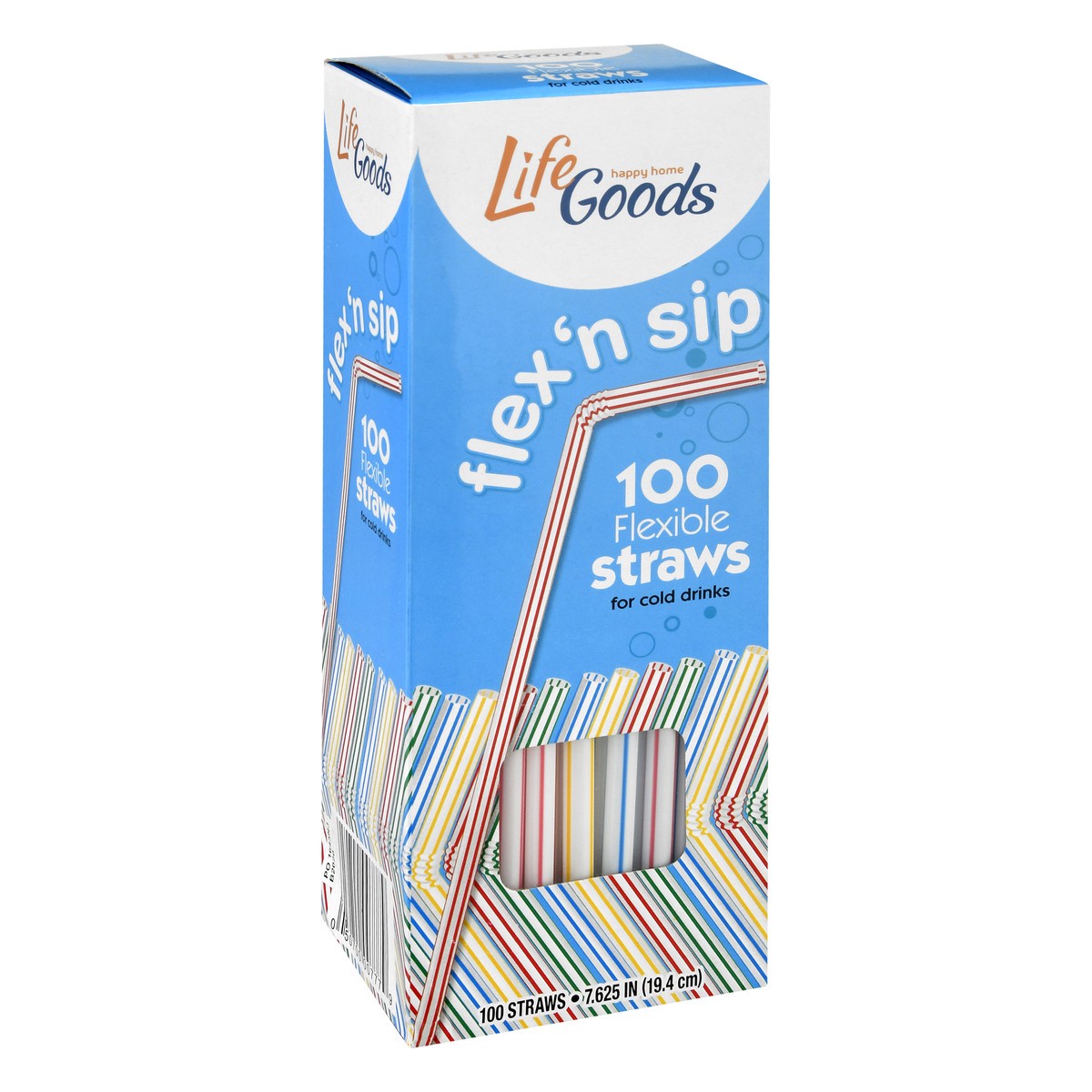 slide 6 of 8, Life Goods Flexible for Cold Drinks Straws 100 ea, 100 ct