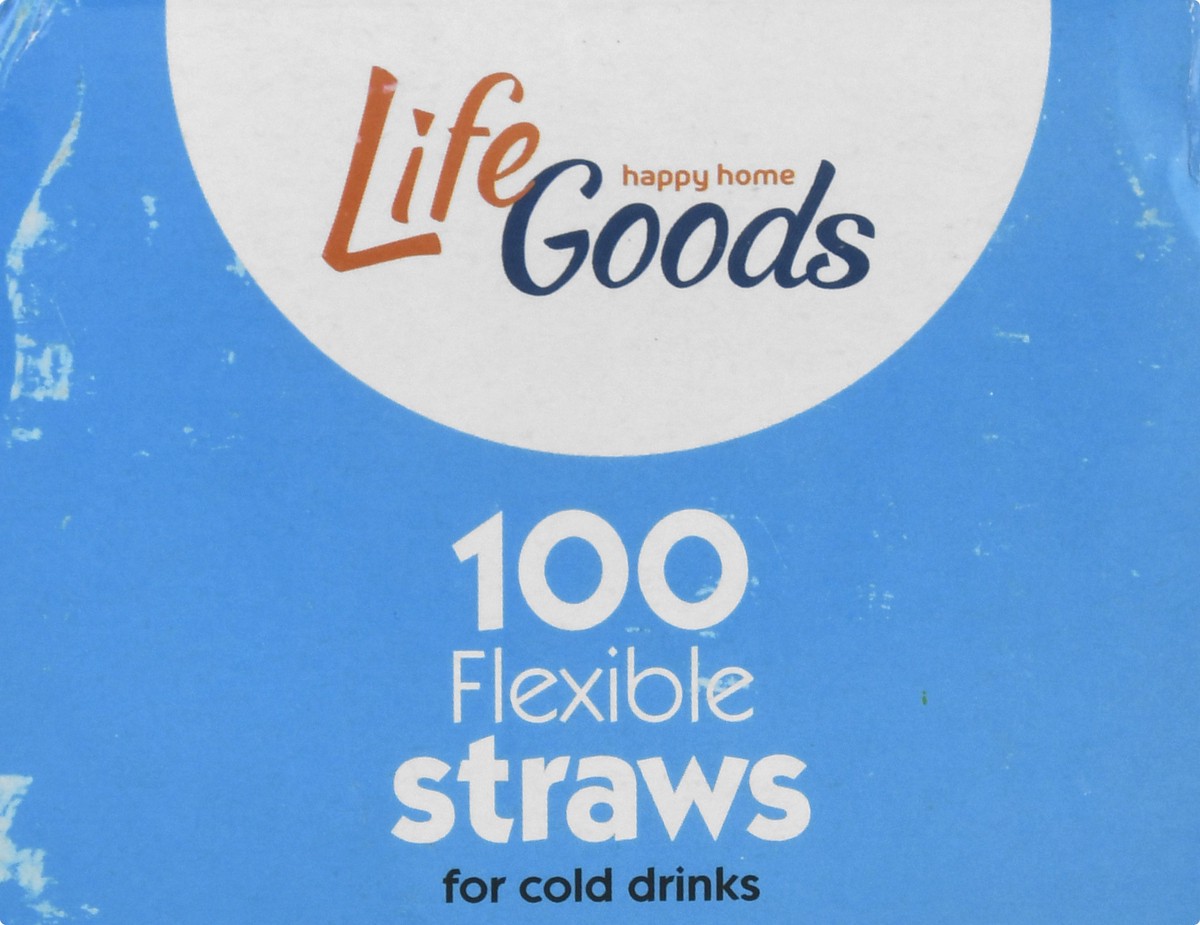 slide 4 of 8, Life Goods Flexible for Cold Drinks Straws 100 ea, 100 ct