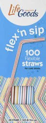 Life Goods Flexible for Cold Drinks Straws 100 ct
