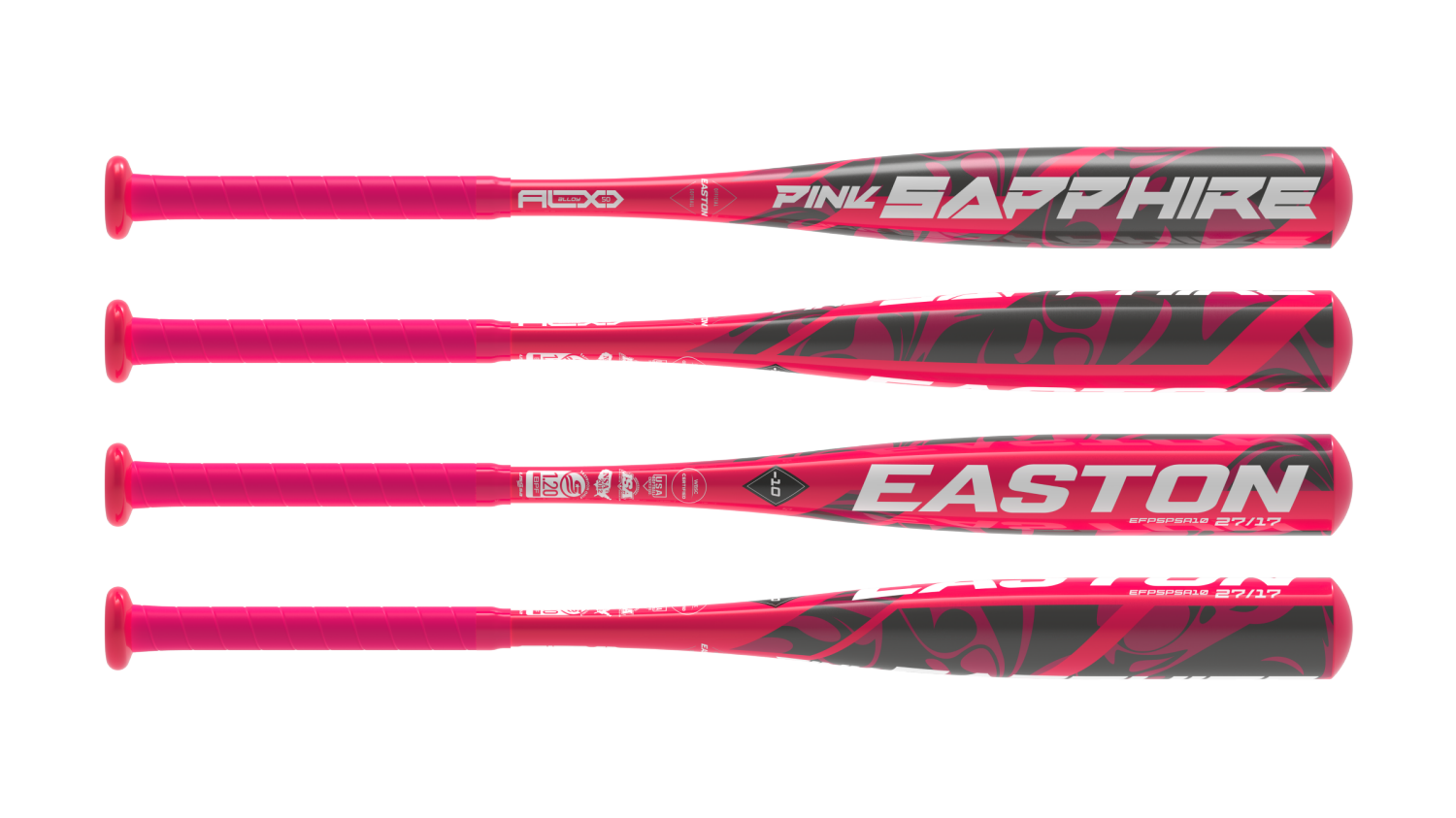 slide 1 of 1, Easton Pink Sapphire Fastpitch Softball Bat | 26-inch | -10, 1 ct