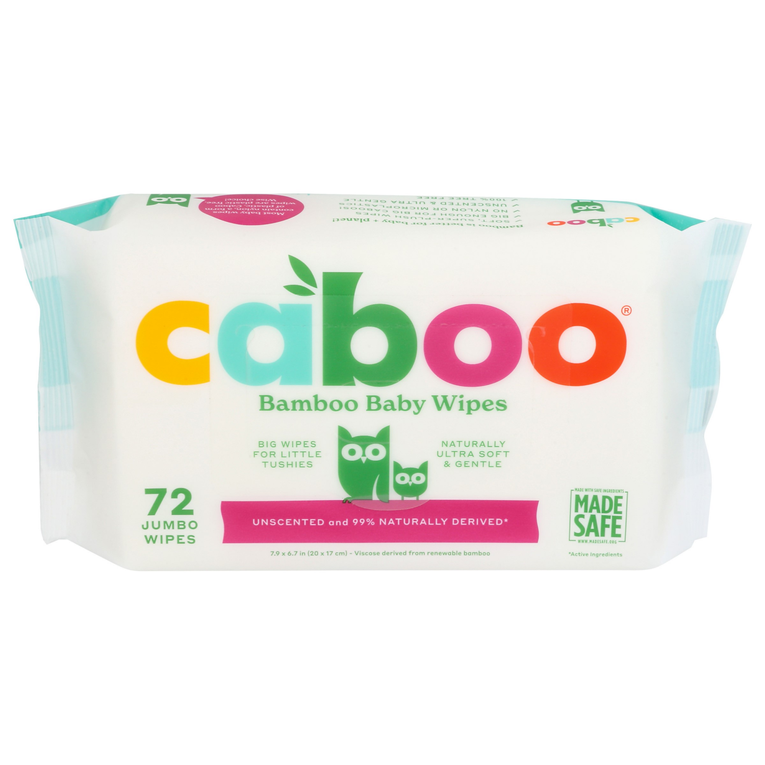 slide 1 of 3, Caboo Unscented Bamboo Baby Wipes Jumbo 72 ea, 72 ct