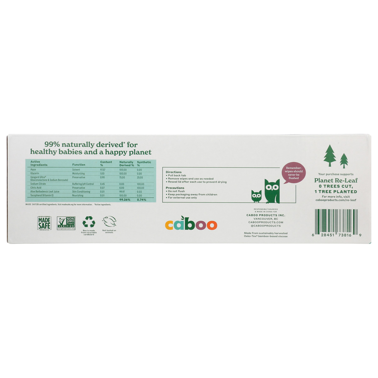slide 2 of 4, Caboo Unscented Bamboo Baby Wipes 6 - 72 Wipe Packs, 6 ct