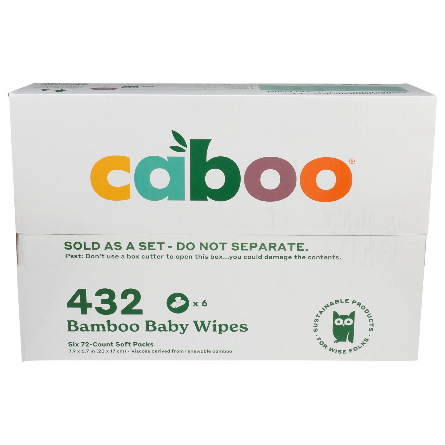 slide 1 of 4, Caboo Unscented Bamboo Baby Wipes 6 - 72 Wipe Packs, 6 ct