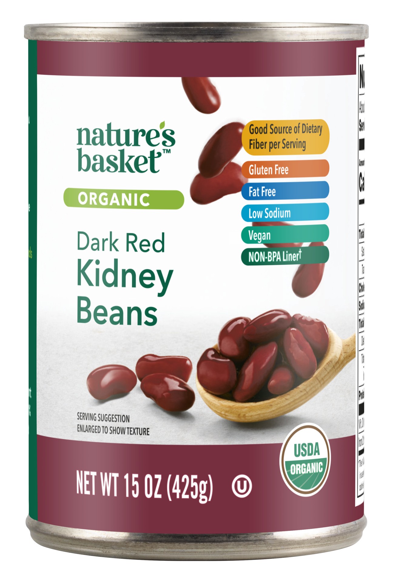 slide 1 of 1, nature's basket Organic Dr Kidney Beans, 15 oz