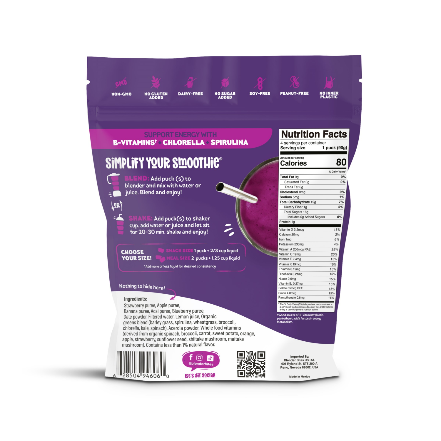 slide 2 of 2, Blender Bites 1-Step Power Berry Smoothie - 12.7 Oz, 12.7 oz