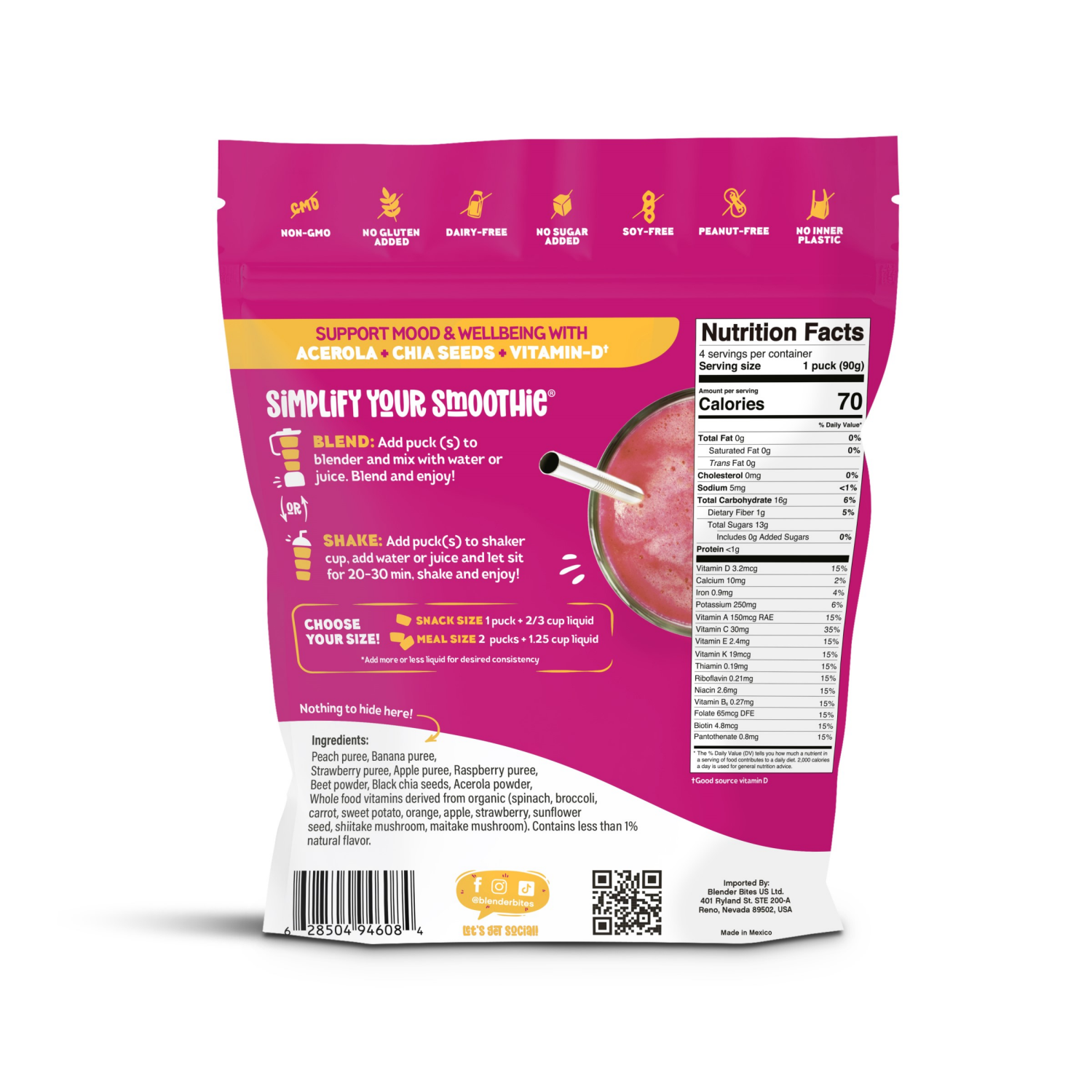 slide 2 of 2, Blender Bites Organic Liquid Sunshine 1-Step Smoothie 12.7 oz, 12.7 oz