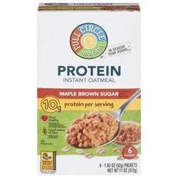 Full Circle Market Protein Instant Maple Brown Sugar Oatmeal Packet - 6 ea