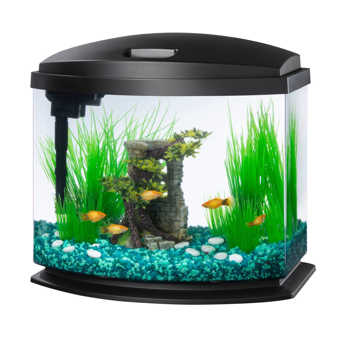 slide 1 of 13, Aqueon LED MiniBow Kit with SmartClean Technology Black, 5 gal