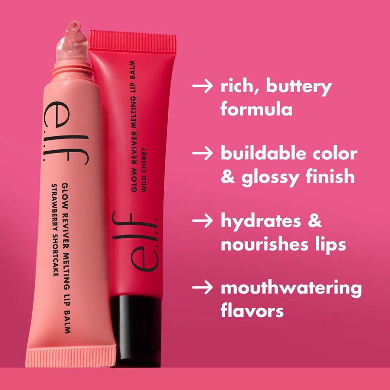 slide 13 of 14, e.l.f. Glow Reviver Melting Lip Balm, Blackberry Sorbet, 0.52 oz
